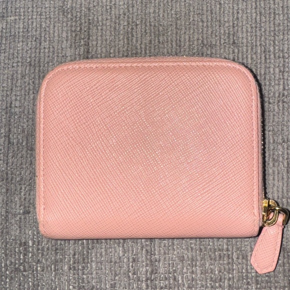 Prada Pink Saffiano Leather Coin Wallet - Picture 2 of 6